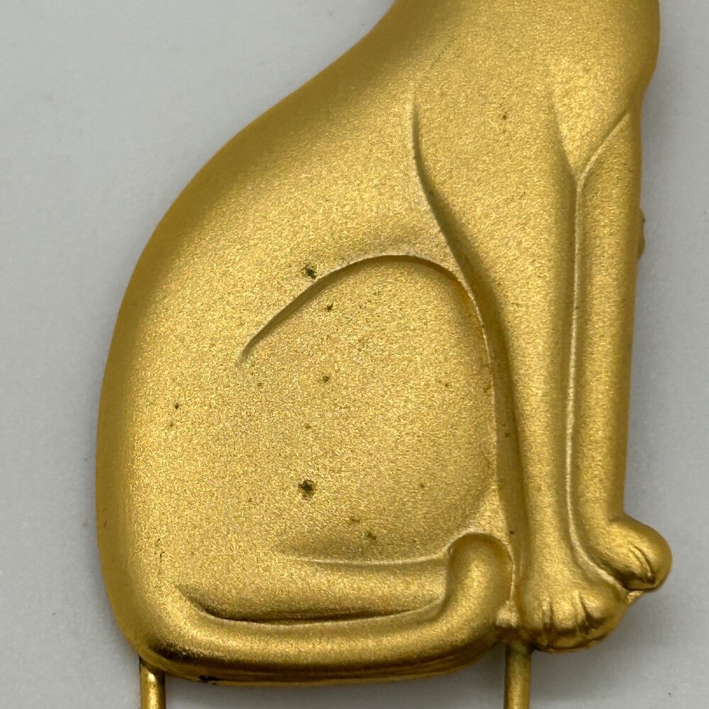 Vintage Gold Tone Cat Eyeglass Holder Brooch Pin Spectacle Hanger Reader Hanger - Picture 4 of 13